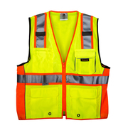 Tr Industrial Class 2 Safety Vest with Pockets and Zipper Closure, 3M Strips, XXXL TR88055-3M-XXXL